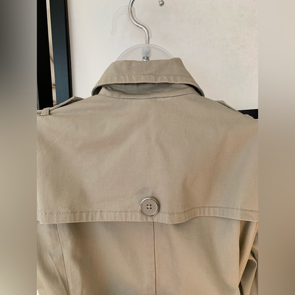 Joan Rivers (QVC) Double Breasted Short Trench Coat ~ Khaki Cotton ~ Size M - Picture 5 of 16